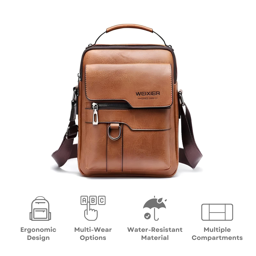SafeStride™ Anti-Theft Leather Sling Bag