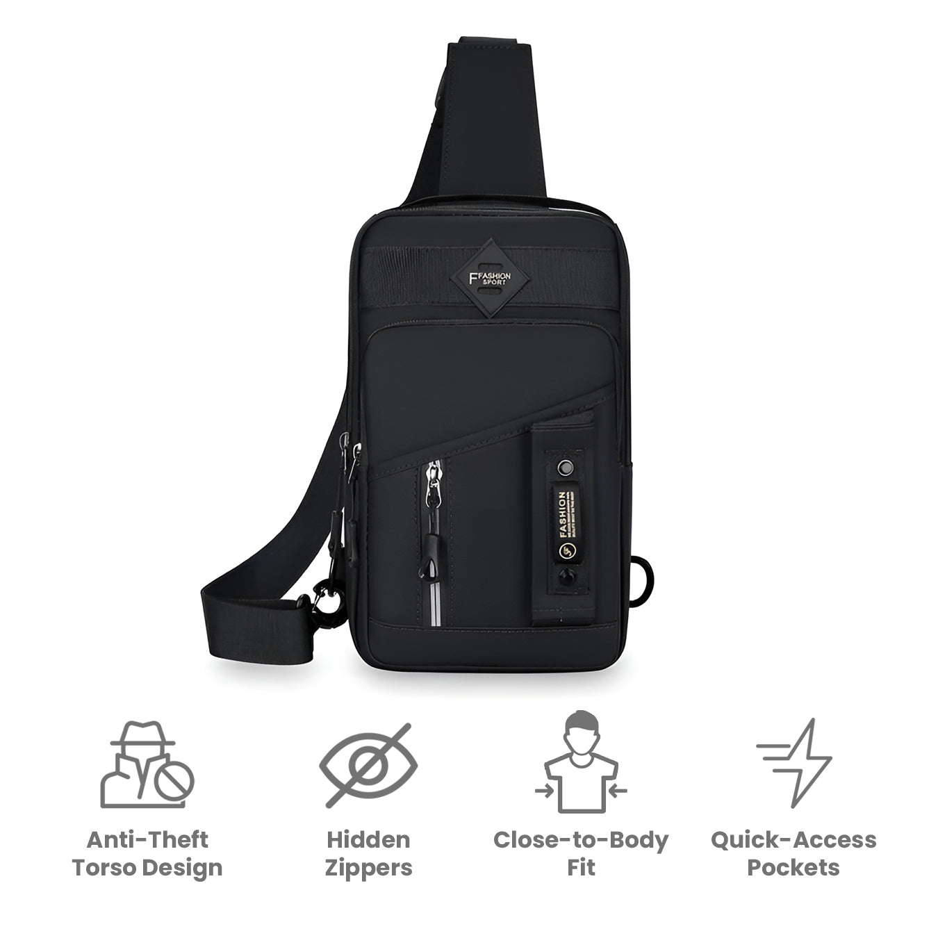 Men’s Anti-Theft Chest Bag – Stylish, Secure & Waterproof