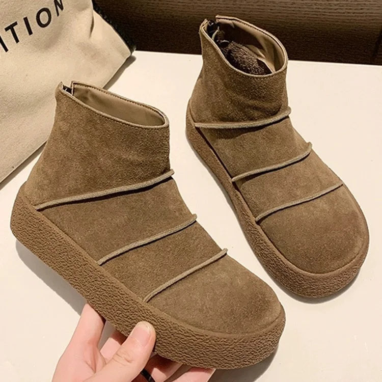 Glace™ | Elegant Ladies Snow Boots – Low Heel Ankle