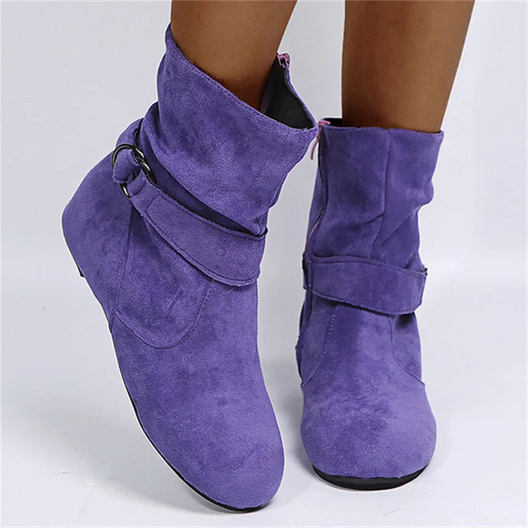 Velora™ | Zipper Chunky Ankle Heels Retro Boots