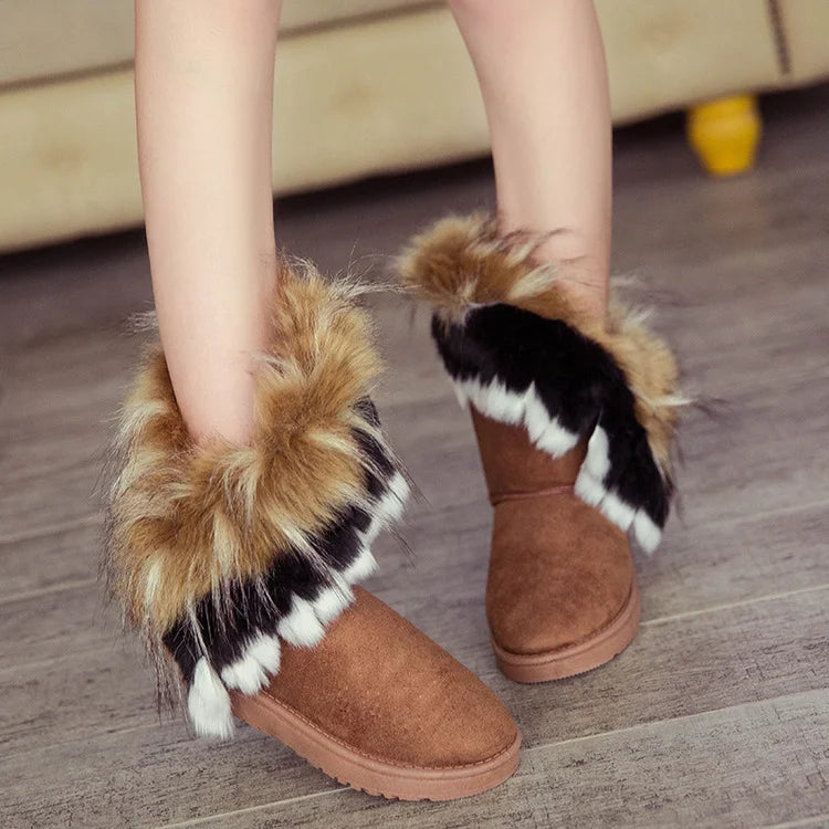 WinterGlow | Women’s Winter Faux Fur Slip-On Boots
