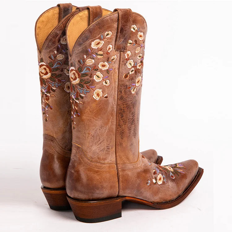 Velinova™ | Retro Square-Toe Mid-Calf Boots for Women