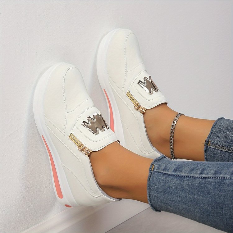 Velonna - Women's Zip-Up Platform Sneakers