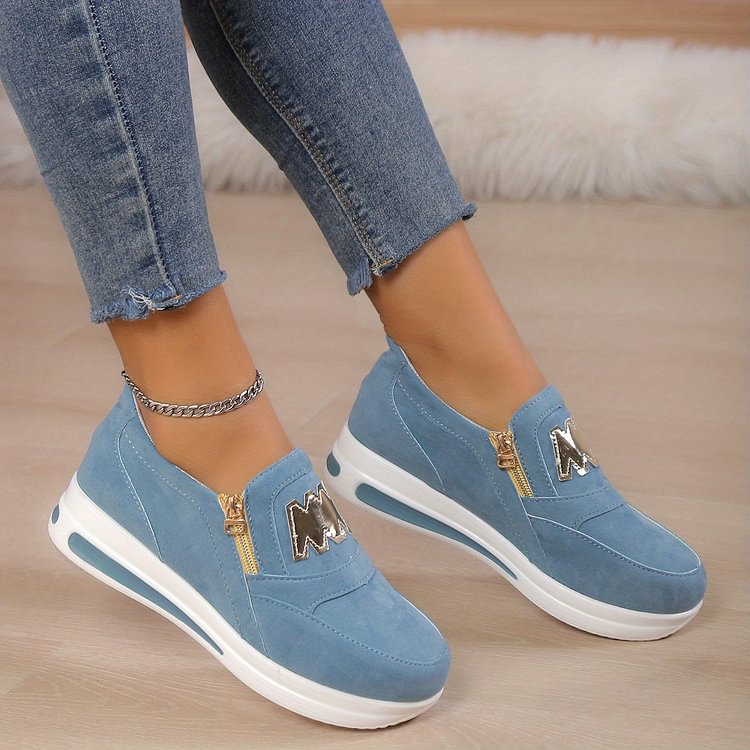 Velonna - Women's Zip-Up Platform Sneakers