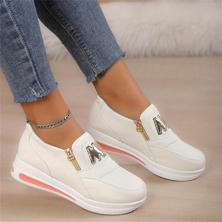 Velonna - Women's Zip-Up Platform Sneakers