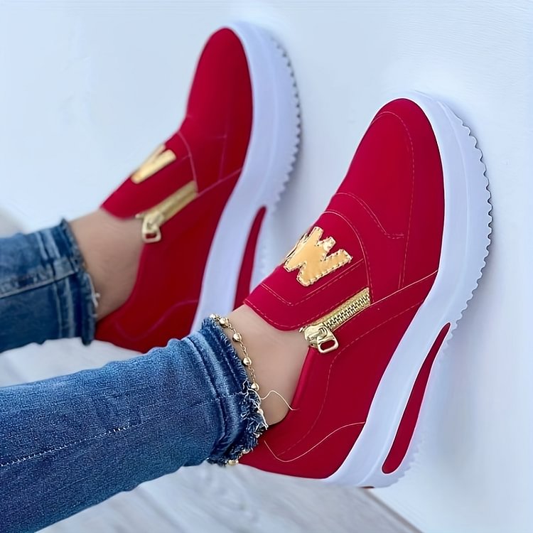 Velonna - Women's Zip-Up Platform Sneakers
