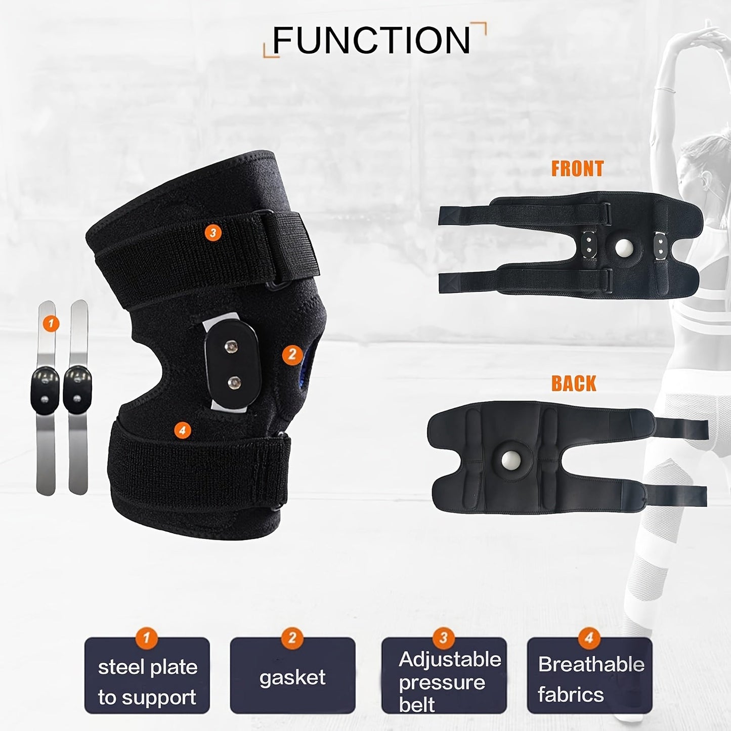 KneePro™ Knee brace - Adjustable support for ACL & MCL protection