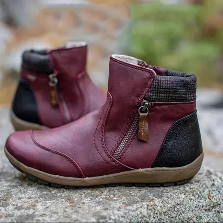Elaria™ | Women’s Zip-Up Lace Ankle Boots