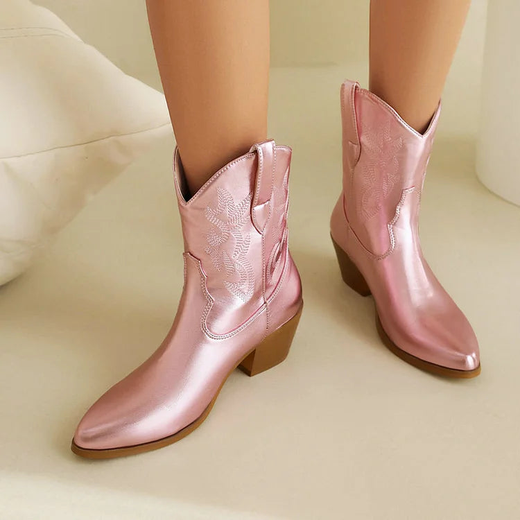 Velmora™ | Western Cowboy Ankle Boots for Women