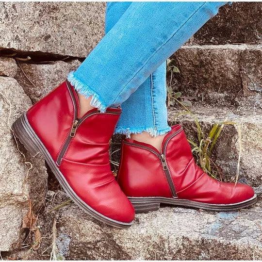 Mavexa | Western Zip Ankle Boots for Women