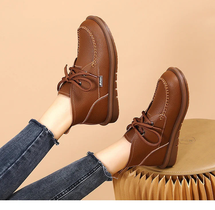 Vellano™ | Women’s Ankle Boots - Warm, Lace-Up & Non-Slip