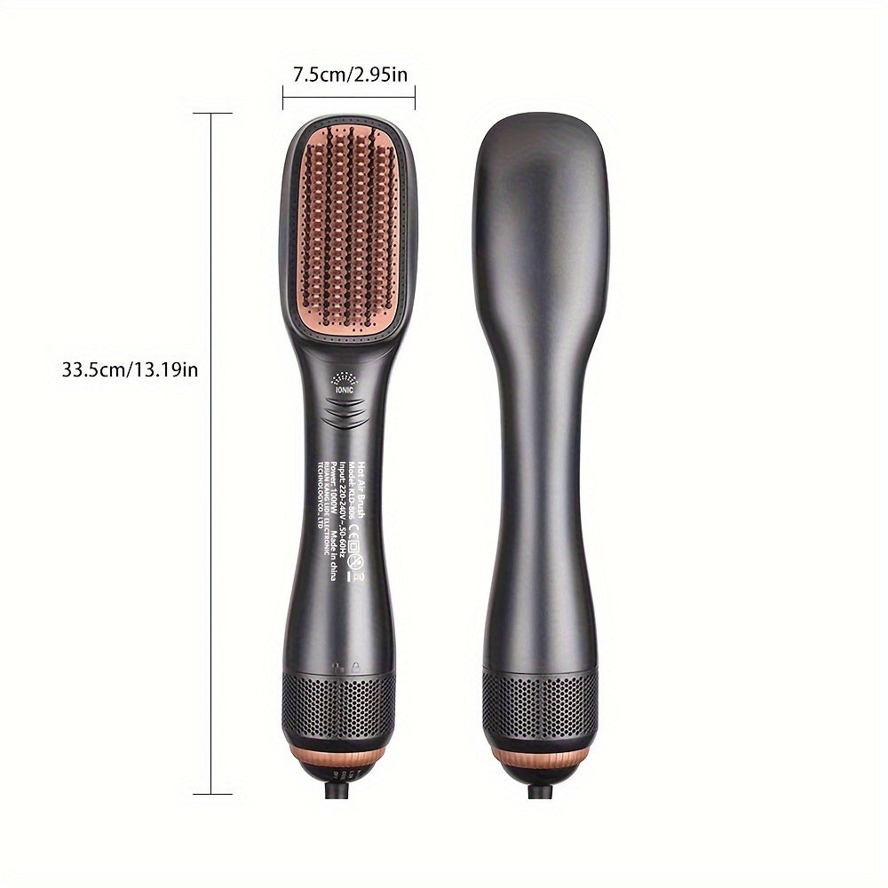 StyleFlow™ – 2-in-1 Hot Air Brush for Drying, Straightening & Soft Curls
