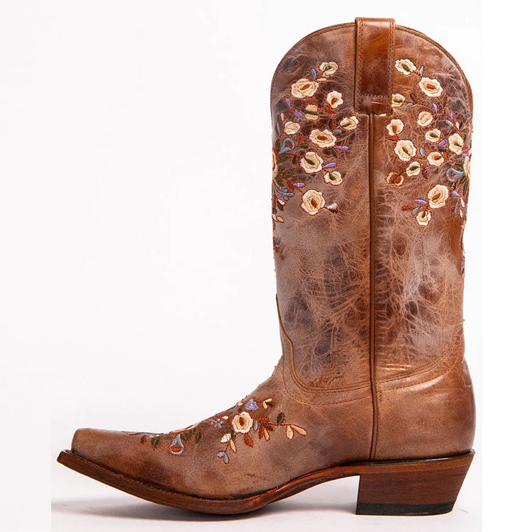 Velinova™ | Retro Square-Toe Mid-Calf Boots for Women
