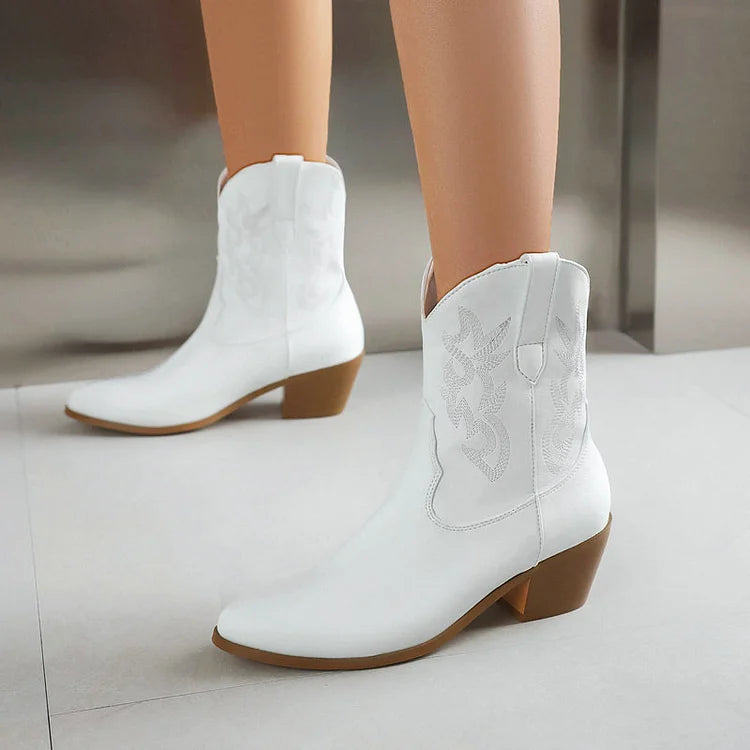 Velmora™ | Western Cowboy Ankle Boots for Women