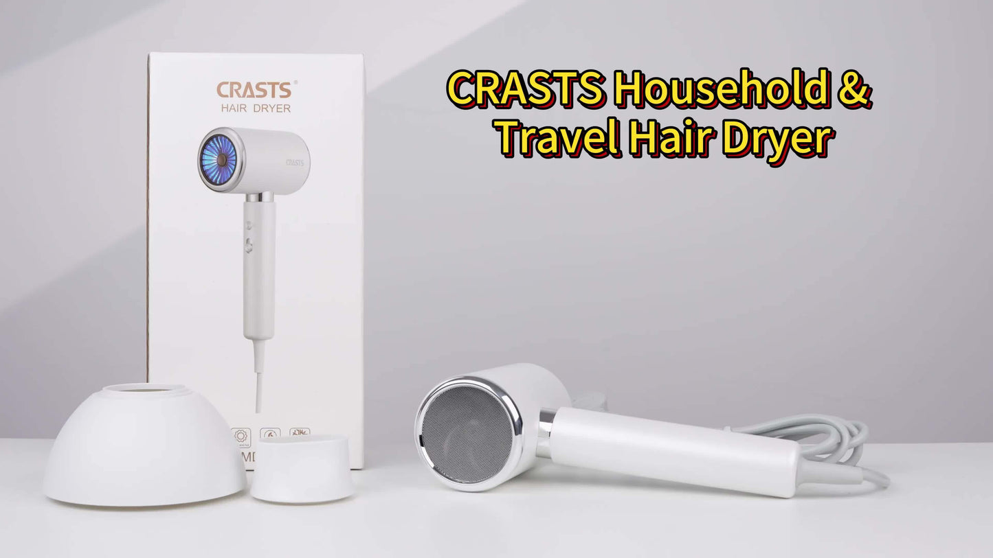 CRASTS AeroSilk™ – 2000W Quiet Ionic Hair Dryer with Precision Nozzle