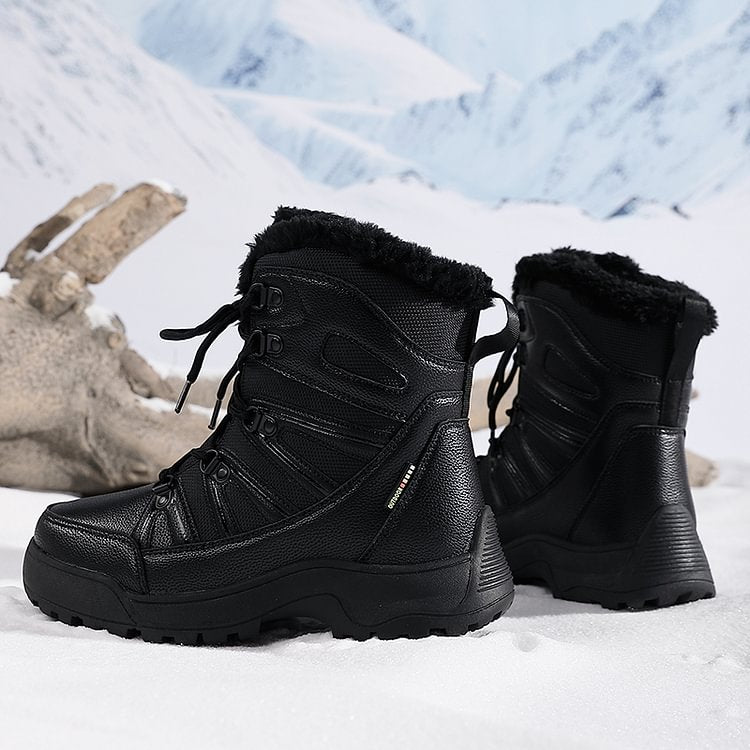 SnowEase | Women’s Winter Lace-Up Plush Ankle Boots