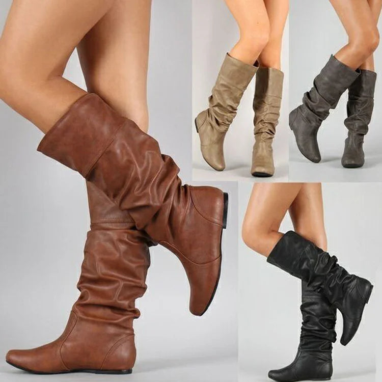 Nuvessa | Women’s Mid-Calf Slip-On Boots