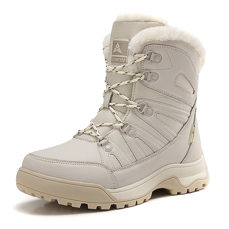SnowEase | Women’s Winter Lace-Up Plush Ankle Boots