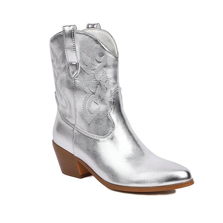 Velmora™ | Western Cowboy Ankle Boots for Women
