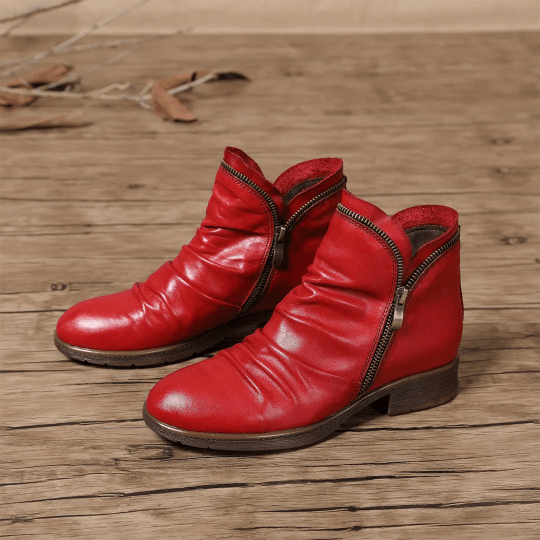Mavexa | Western Zip Ankle Boots for Women