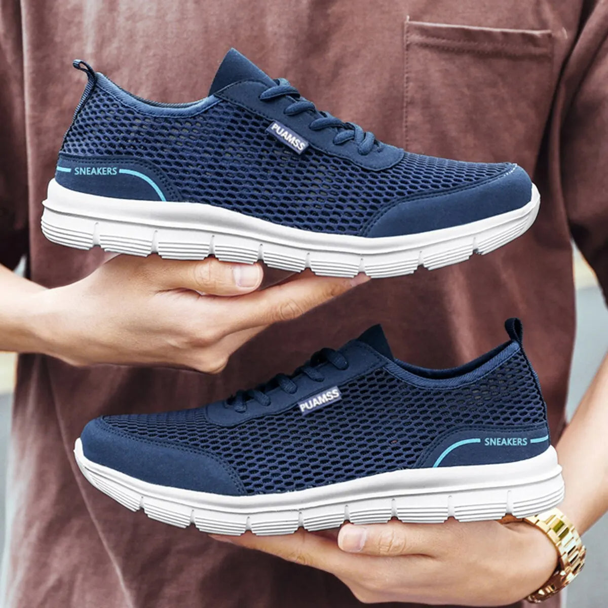 PUAMSS Men’s Running Sneakers – Lightweight, Breathable & Supportive