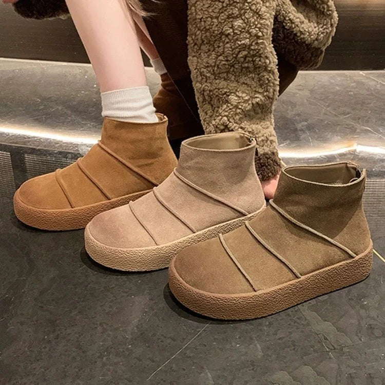 Glace™ | Elegant Ladies Snow Boots – Low Heel Ankle