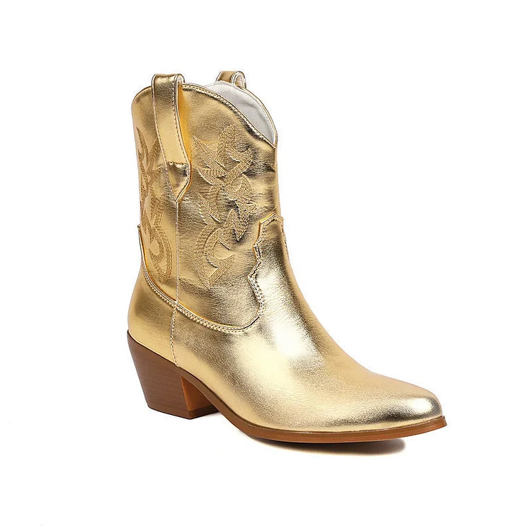 Velmora™ | Western Cowboy Ankle Boots for Women