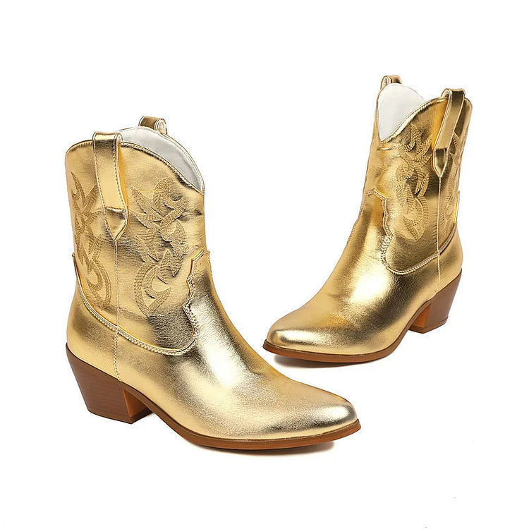 Velmora™ | Western Cowboy Ankle Boots for Women