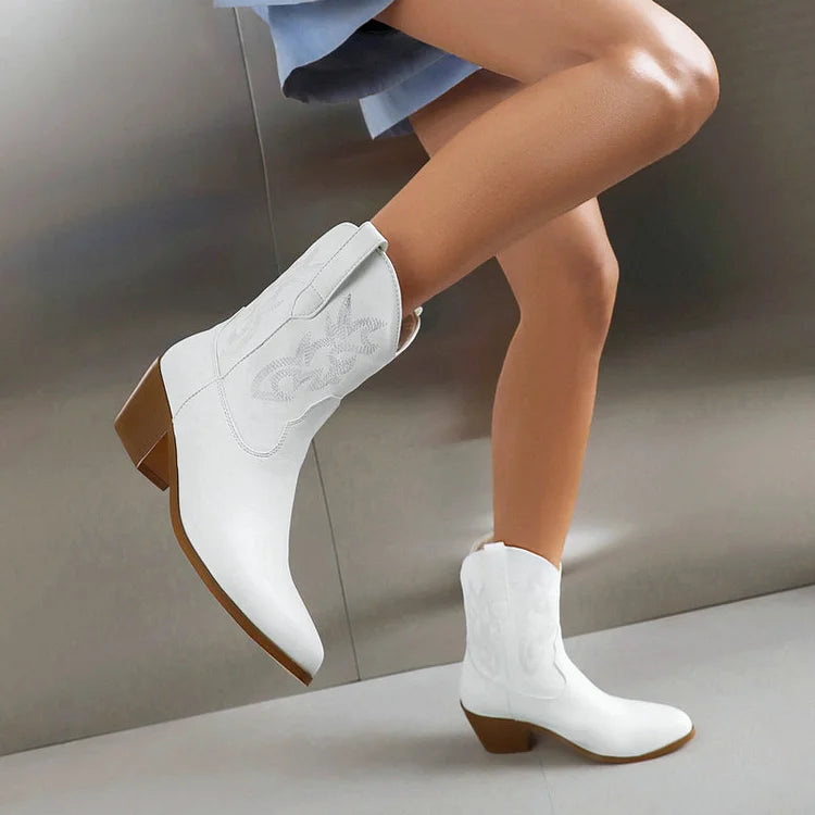 Velmora™ | Western Cowboy Ankle Boots for Women