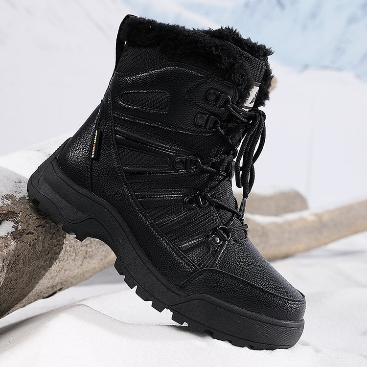 SnowEase | Women’s Winter Lace-Up Plush Ankle Boots