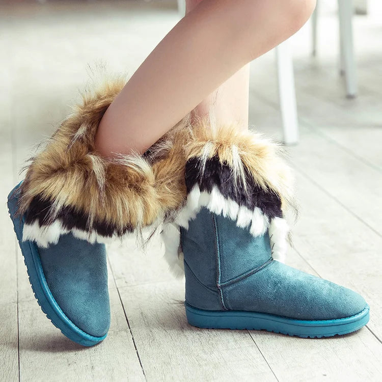 WinterGlow | Women’s Winter Faux Fur Slip-On Boots