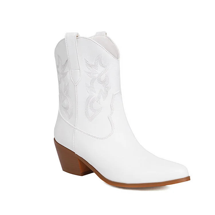 Velmora™ | Western Cowboy Ankle Boots for Women