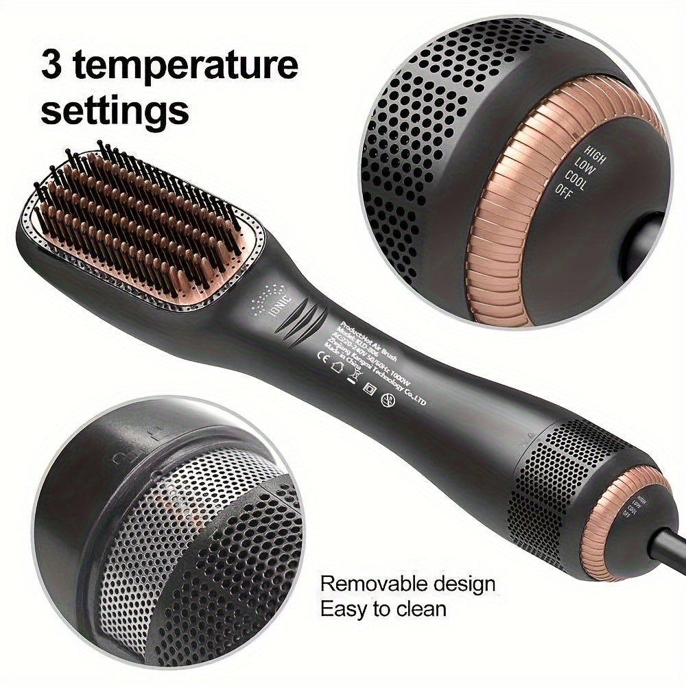 StyleFlow™ – 2-in-1 Hot Air Brush for Drying, Straightening & Soft Curls