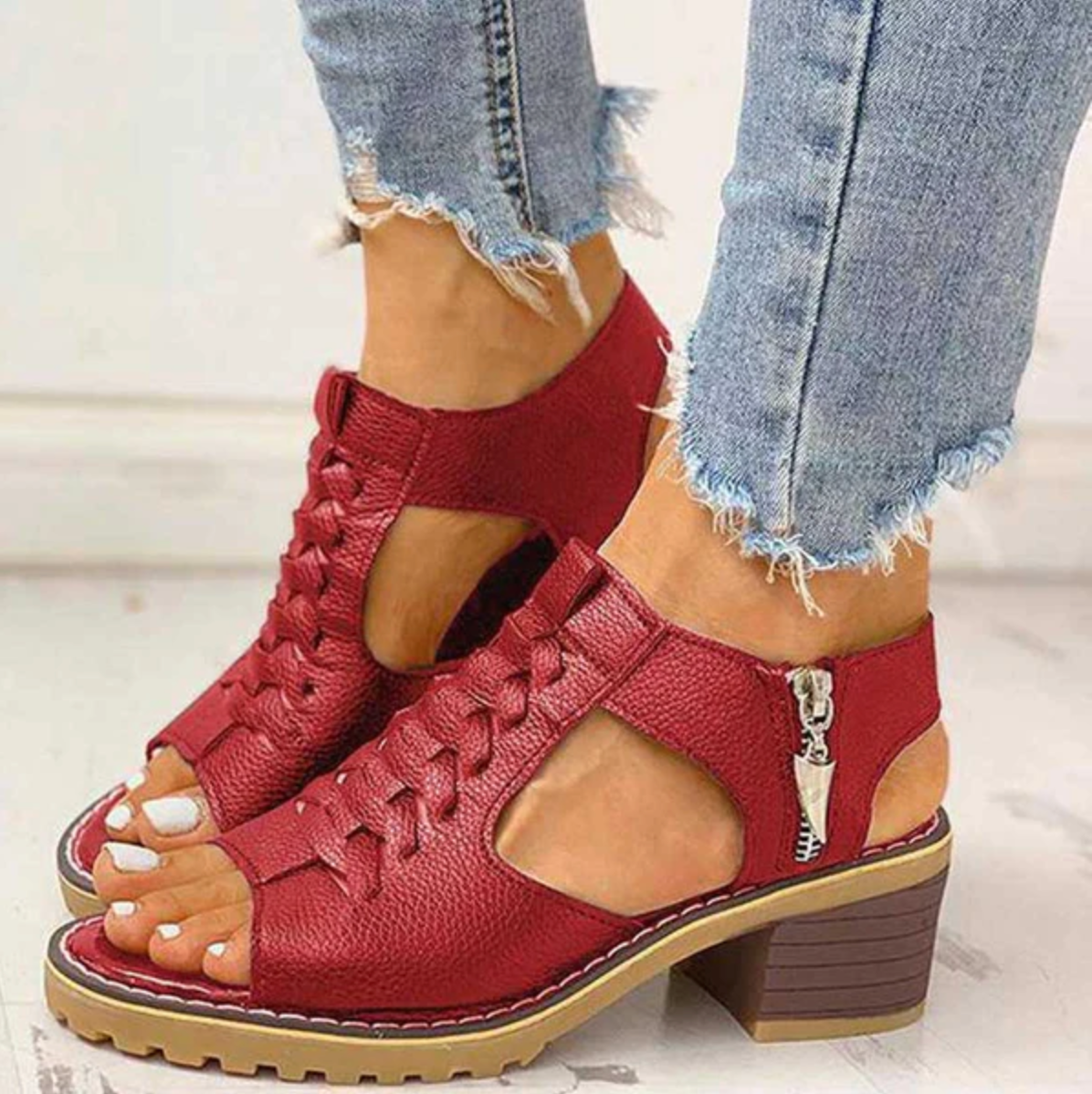 Ouida™ Elegant Low Heel Sandals