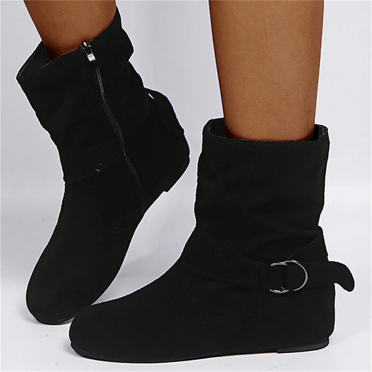Velora™ | Zipper Chunky Ankle Heels Retro Boots