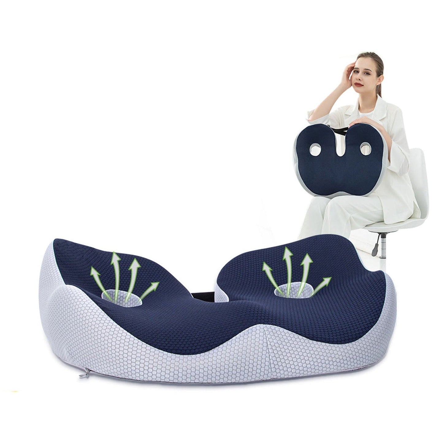 ComfortFlex™ – Adjustable Ergonomic Seat Cushion for Coccyx, Sciatica & Pelvic Pain Relief
