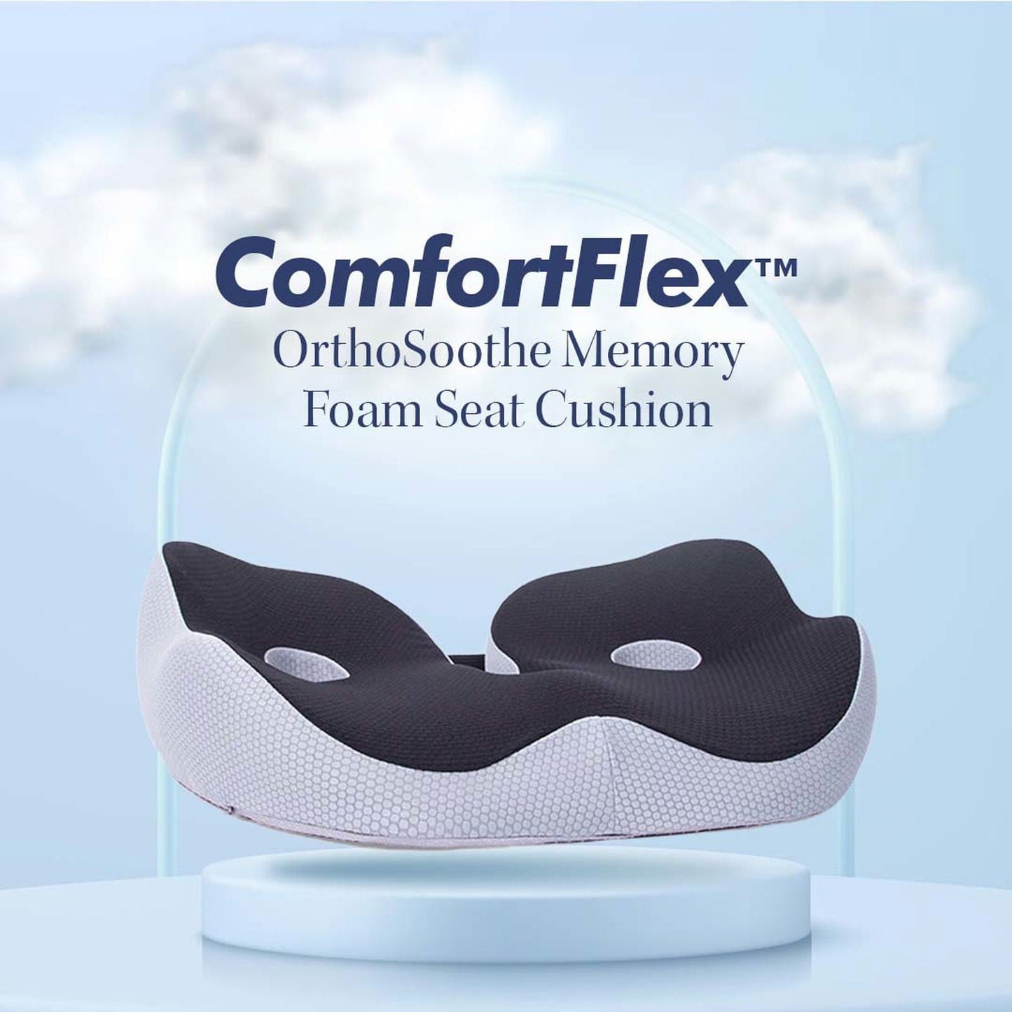 ComfortFlex™ – Adjustable Ergonomic Seat Cushion for Coccyx, Sciatica & Pelvic Pain Relief