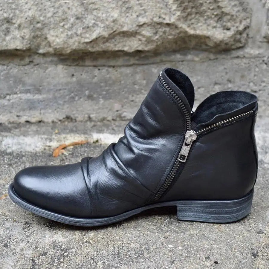 Mavexa | Western Zip Ankle Boots for Women
