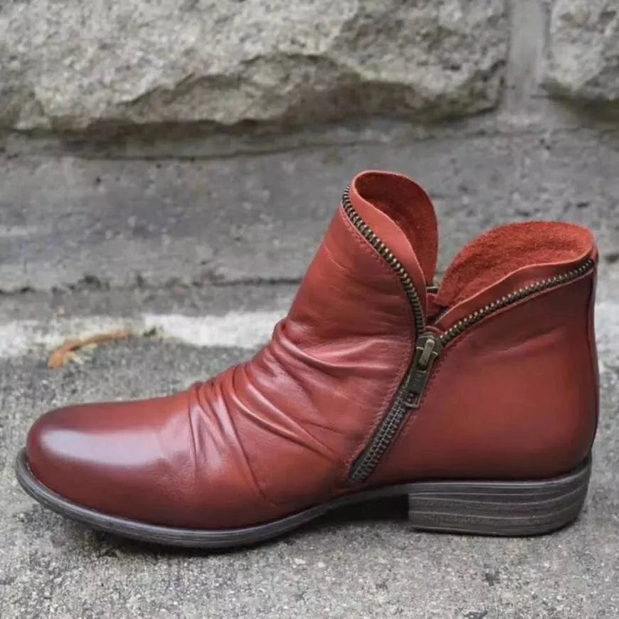 Mavexa | Western Zip Ankle Boots for Women