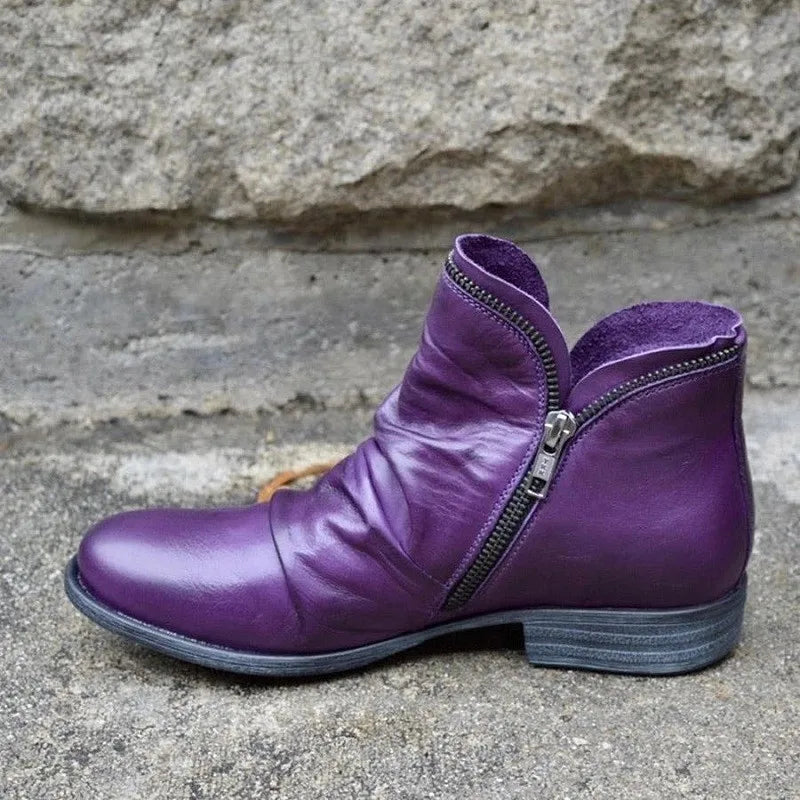 Mavexa | Western Zip Ankle Boots for Women