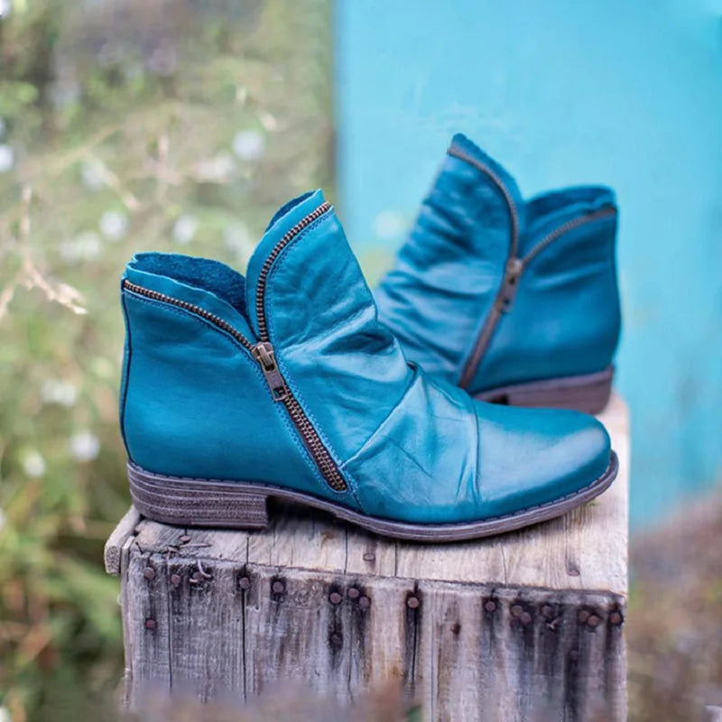 Mavexa | Western Zip Ankle Boots for Women