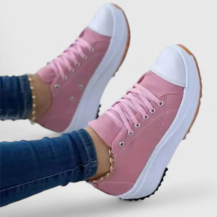 Kelly | Canvas Sneakers – Lace-Up Platform Shoes
