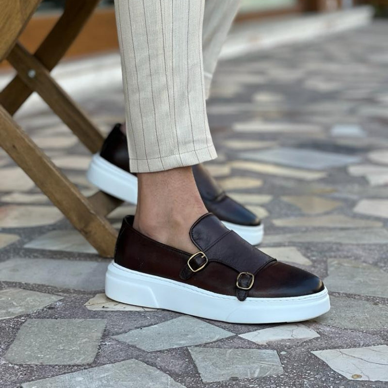 UrbanGent - Stylish Men's Leather Double Monk Strap Loafers