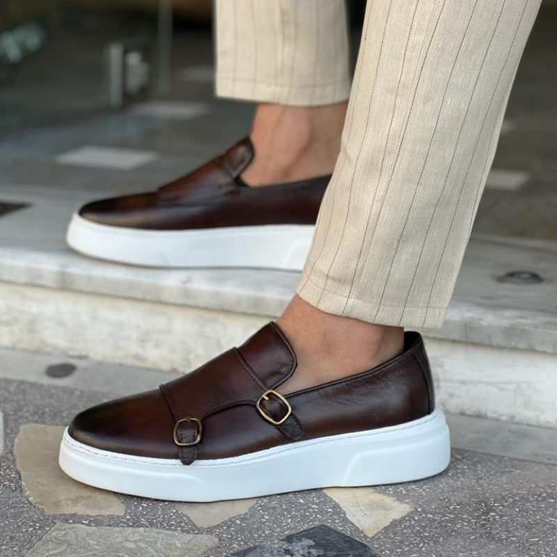 UrbanGent - Stylish Men's Leather Double Monk Strap Loafers