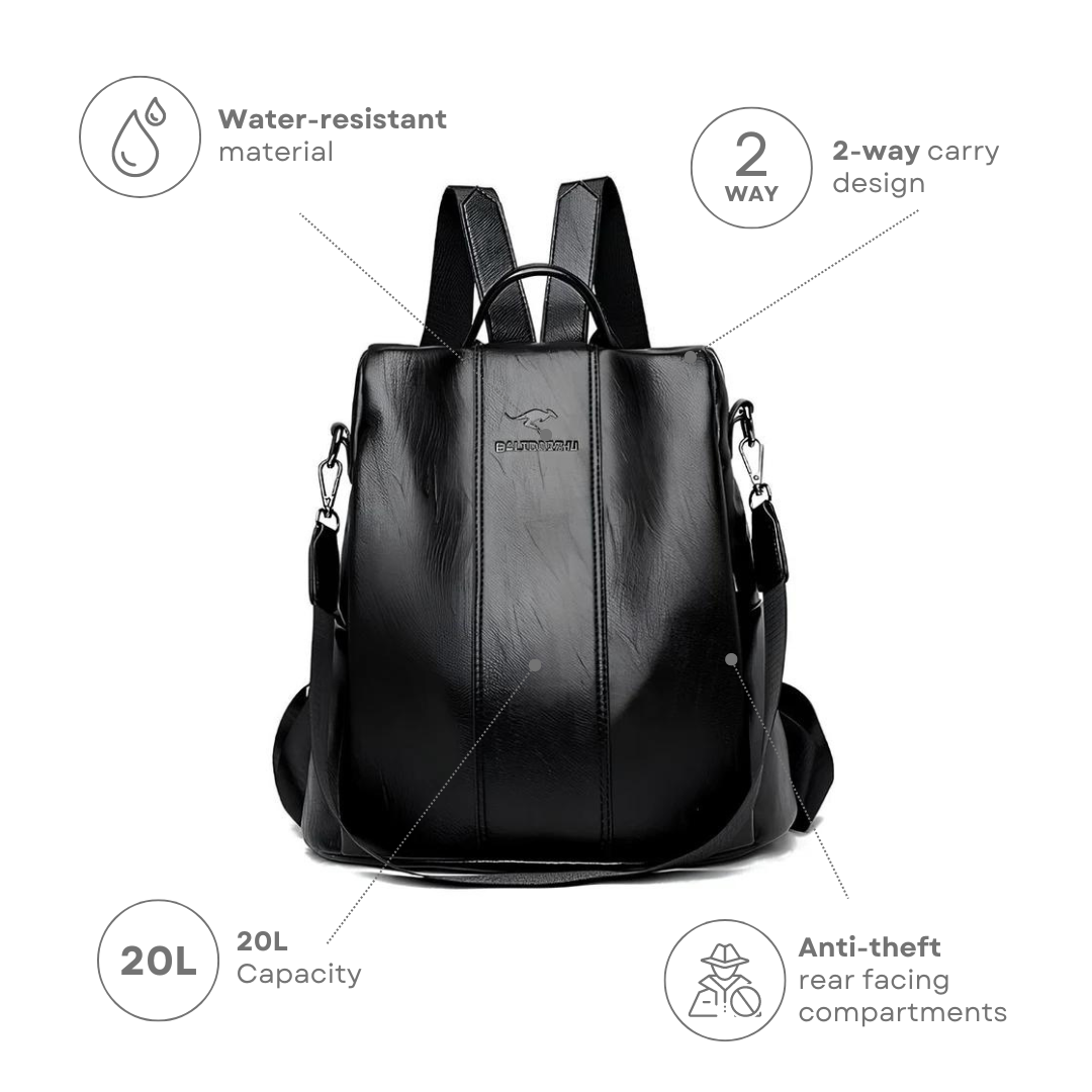 Women's Anti-Theft Leather Backpack