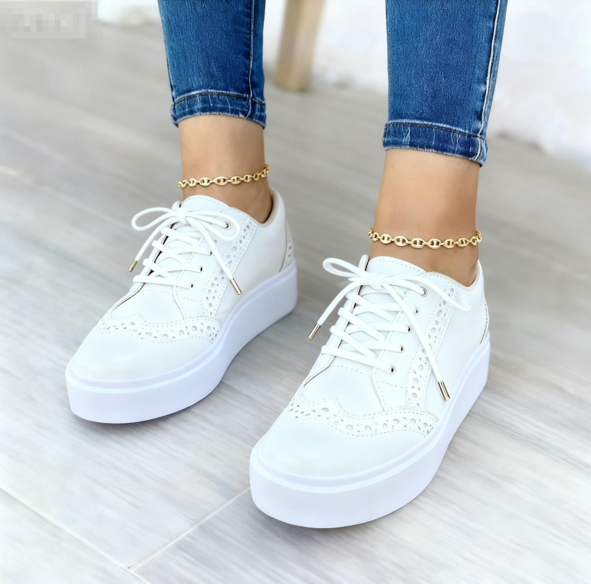 Olivya - Women’s Lace-Up Platform Sneakers