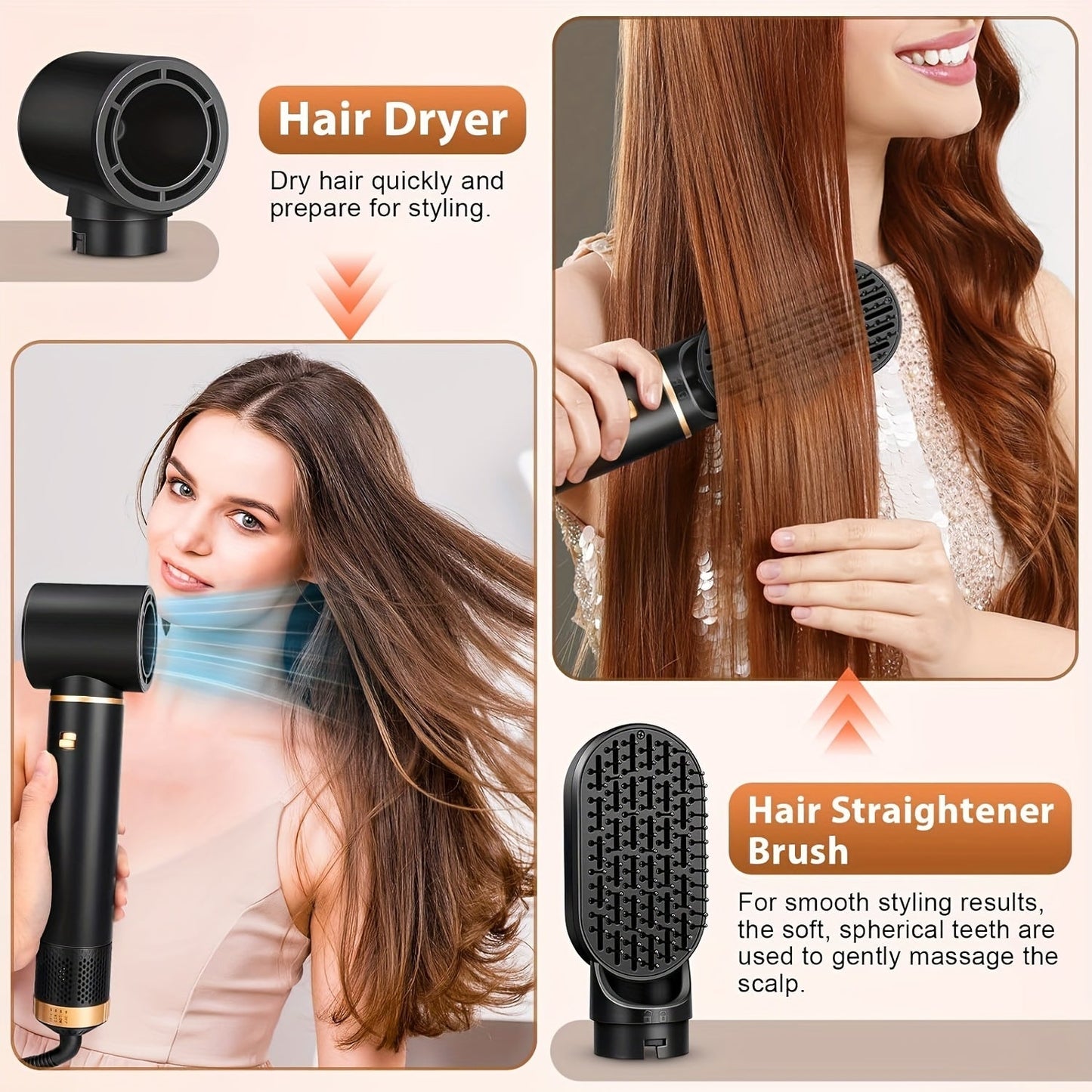 AUGUSDEA SilkForm™ Women’s 5-in-1 Hair Tool – Quick Drying, Curling & Volume