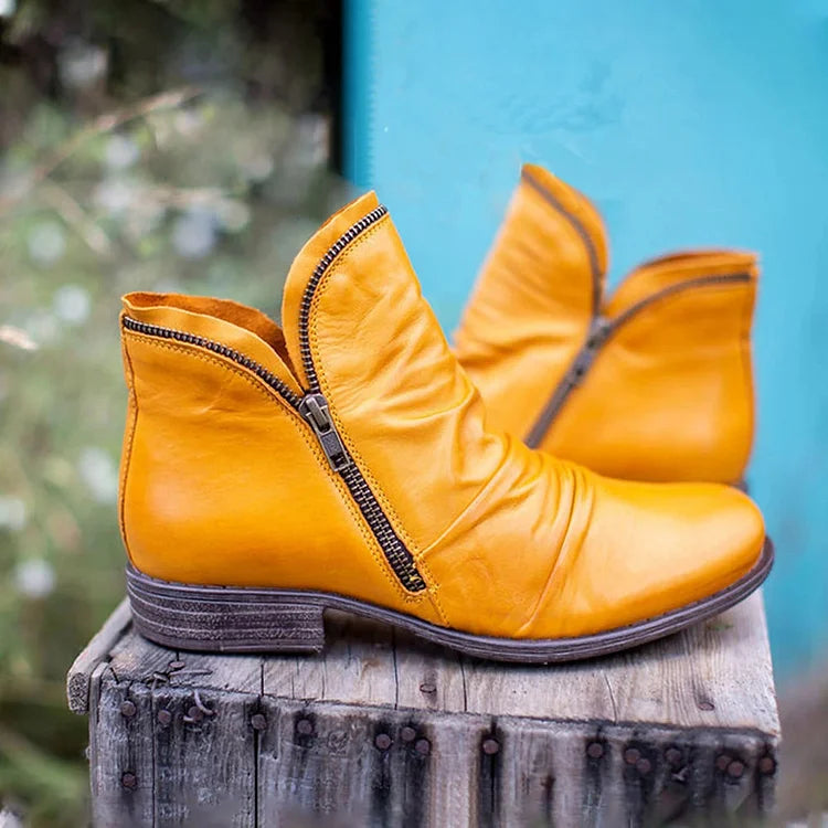 Mavexa | Western Zip Ankle Boots for Women