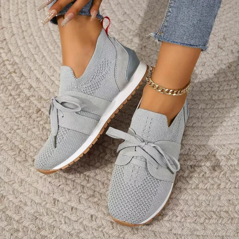 NJTD — Breathable Knit Women’s Platform Sneakers