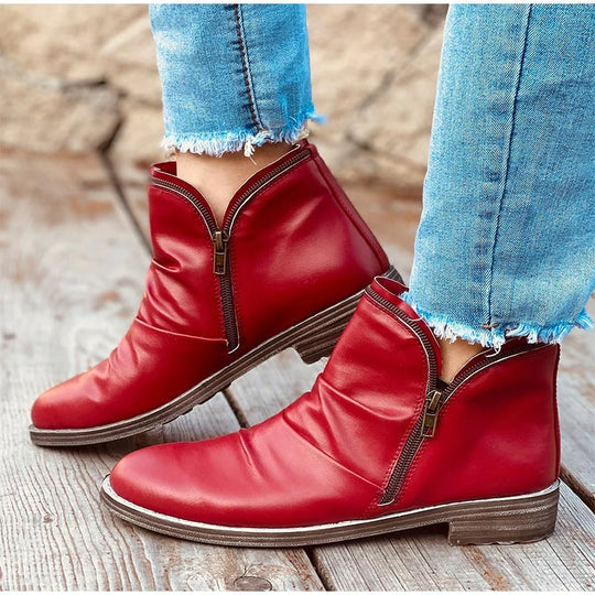 Mavexa | Western Zip Ankle Boots for Women